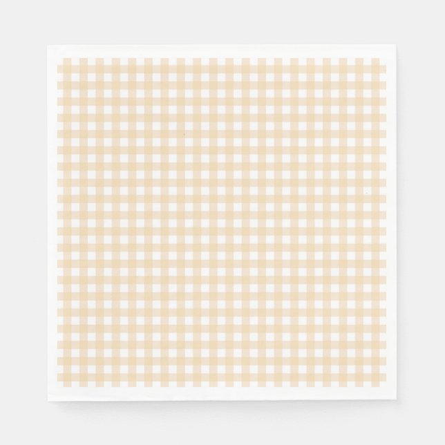 Guardanapo De Papel Faye e Lauren Fall Beige Gingham (Frente)