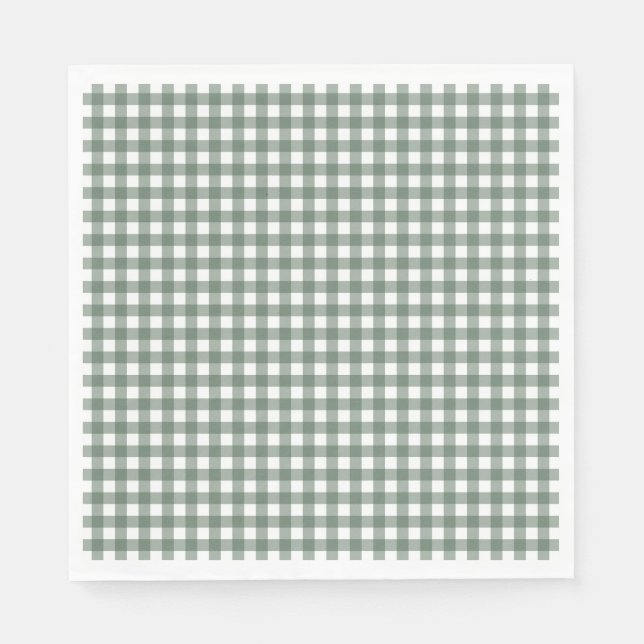 Guardanapo De Papel Faye e Lauren Fall Dark Green Gingham (Frente)