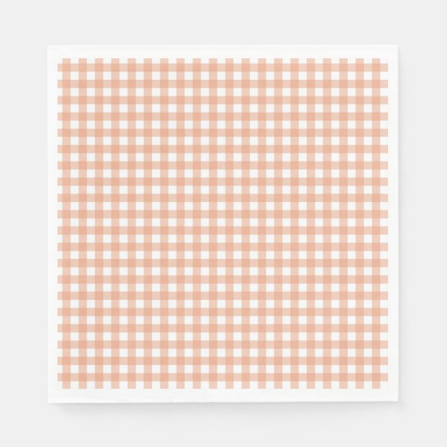 Guardanapo De Papel Faye e Lauren Fall Light Brown Gingham (Frente)