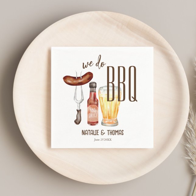 Guardanapo De Papel Fazemos chá de casais de churrasco de CHURRASCO pe (We do BBQ barbecue couples shower monogrammed customized printed Napkins personalized table decor)