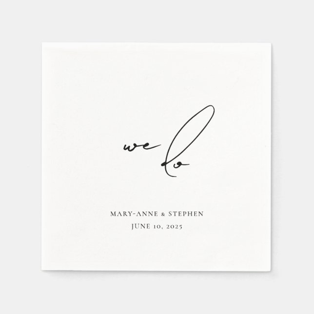 Guardanapo De Papel Fazemos Festa de casamento de Noivado de Script Mo (Frente)