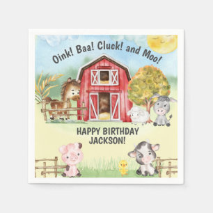 Guardanapo De Papel Fazenda Animal Barn Themed segundo aniversário Wel