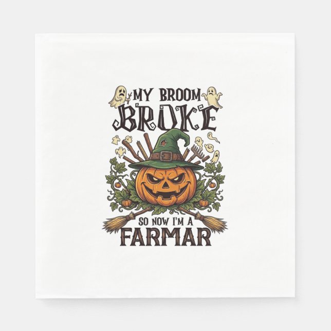 Guardanapo De Papel Fazenda do Varrender Quebrado Abóbora de Halloween (Frente)
