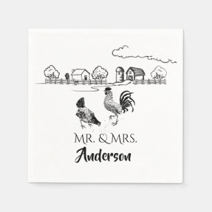 Guardanapo De Papel Fazenda personalizada do Sr. e da Sra. Chickens