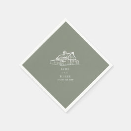 Guardanapo De Papel Fazenda Verde Russo Barn Sage