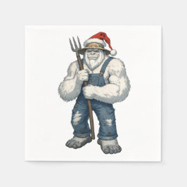 Guardanapo De Papel Fazendeiro do Yeti Abominável Snowman Natal Engraç