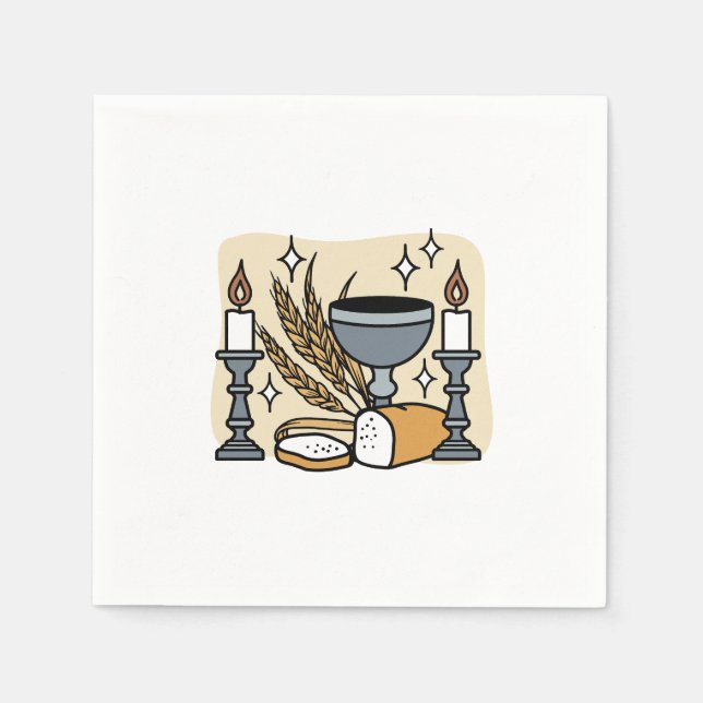 Guardanapo De Papel Fé espiritual e Graça - Assustadora cristã (Frente)