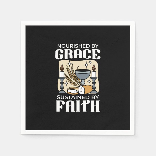 Guardanapo De Papel Fé espiritual e Graça - Assustadora cristã (Frente)