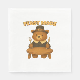Guardanapo De Papel Feast Mode Thankgiving Turkey - Cute Pilgrim Turke