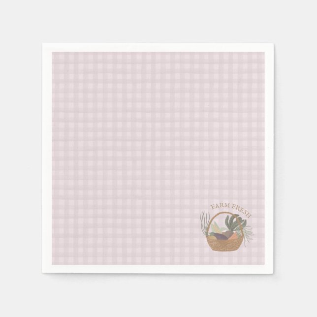 Guardanapo De Papel Feira de Agricultores Rosa Fresquinho  (Frente)