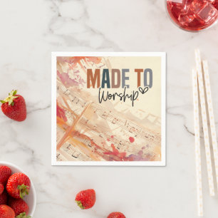 Guardanapo De Papel Feita com uma citação cristã inspiracional Culto