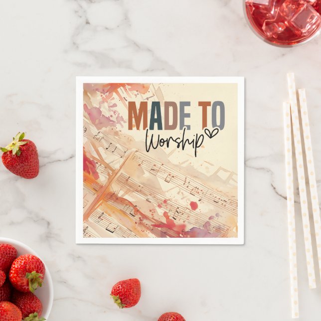 Guardanapo De Papel Feita com uma citação cristã inspiracional Culto (Insitu)