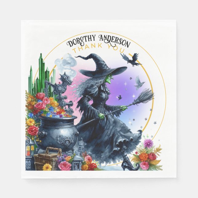 Guardanapo De Papel Feiticeiro de Oz Birthday Wicked Witch Party Decor (Frente)