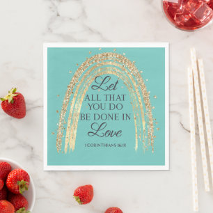 Guardanapo De Papel Feito Em Amor, Dourado Arco-Íris 