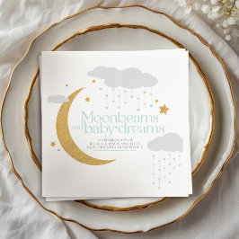 Guardanapo De Papel Feixes de lua e sonhos de bebê chá de fraldas azul