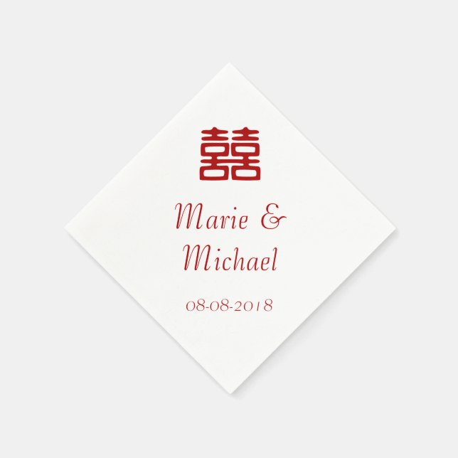 Guardanapo De Papel Felicidade Vermelha Escura Dupla - Elegante (Canto)