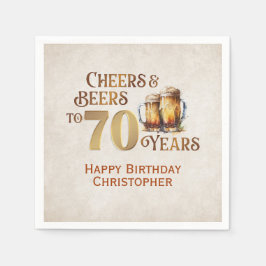 Guardanapo De Papel Felicidades e Cervejas 70 Birthday