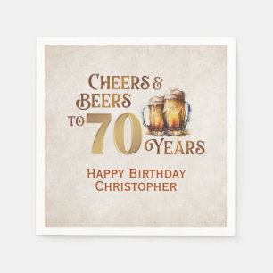 Guardanapo De Papel Felicidades e Cervejas 70 Birthday