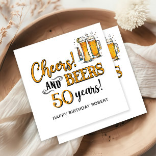Guardanapo De Papel Felicidades e Cervejas Sente-se Feliz Aniversário