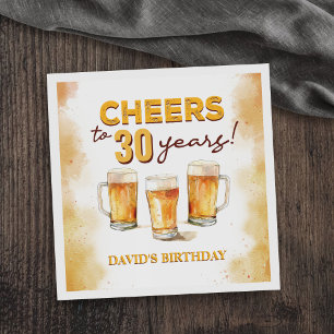 Guardanapo De Papel Felicidades e Cervejas Sente-se Feliz Aniversário