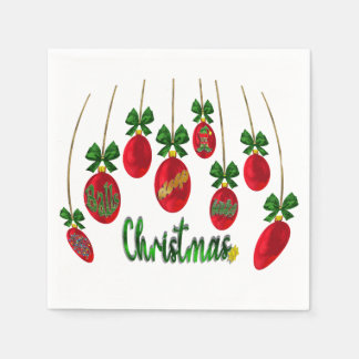 Guardanapo De Papel Felicidades Festivas: Bolas de Natal Profundo Nápo