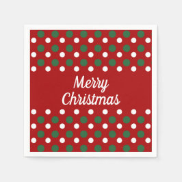 Guardanapo De Papel Felicidades Natal Férias Vermelho Pontos Polka 