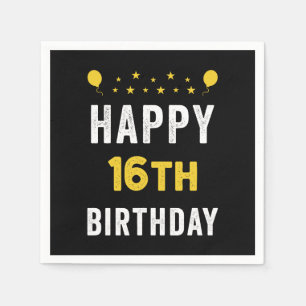 Guardanapo De Papel Feliz 16º aniversário do Partido da Celebração Den