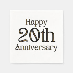 Guardanapo De Papel Feliz 20 Aniversário 3 Ply Napkins