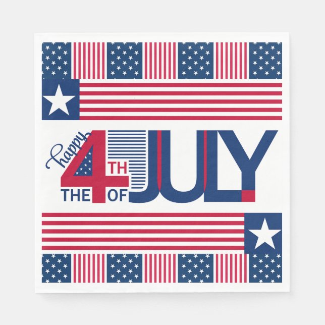 Guardanapo De Papel Feliz 4 De Julho (Frente)