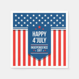 Guardanapo De Papel Feliz 4 de julho Estrelas e Stripes