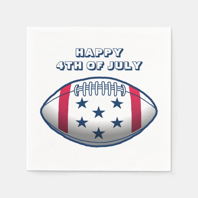 Guardanapo De Papel Feliz 4 de Julho Futebol (Frente)