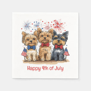 Guardanapo De Papel Feliz 4 De Julho Yorkshire Terrier Dogs