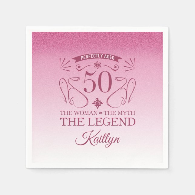 Guardanapo De Papel Feliz 50.º Aniversário do Cachorro Personalizado (Frente)