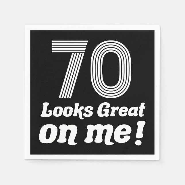 Guardanapo De Papel Feliz 70 de aniversário para ela (Frente)