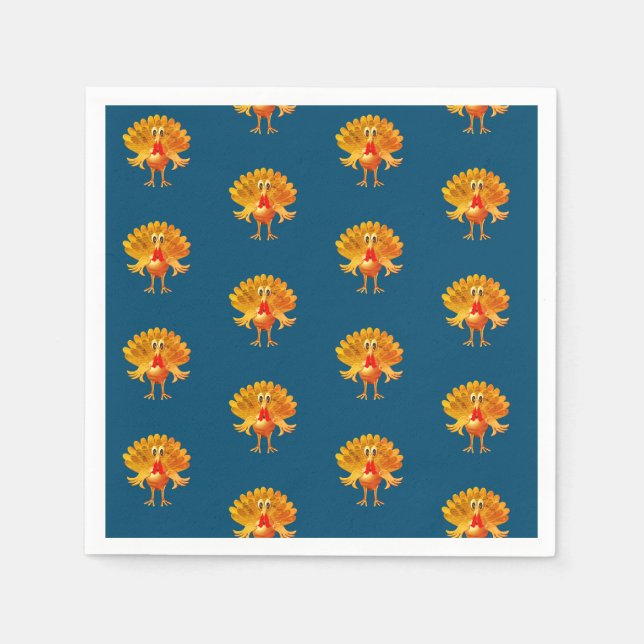 Guardanapo De Papel Feliz Ação de Graças, peru de Ação de Graças, (Frente)