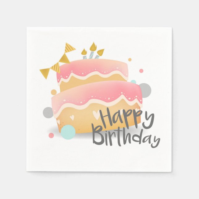 Guardanapo De Papel Feliz aniversário (Frente)