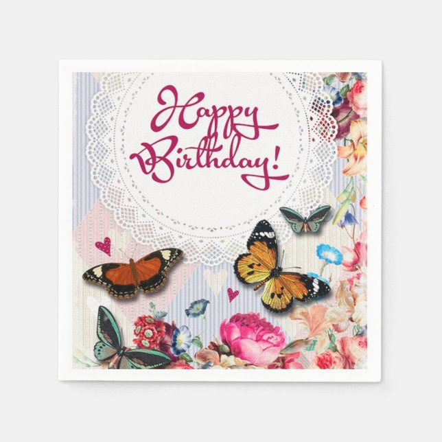 Guardanapo De Papel Feliz aniversário (Frente)