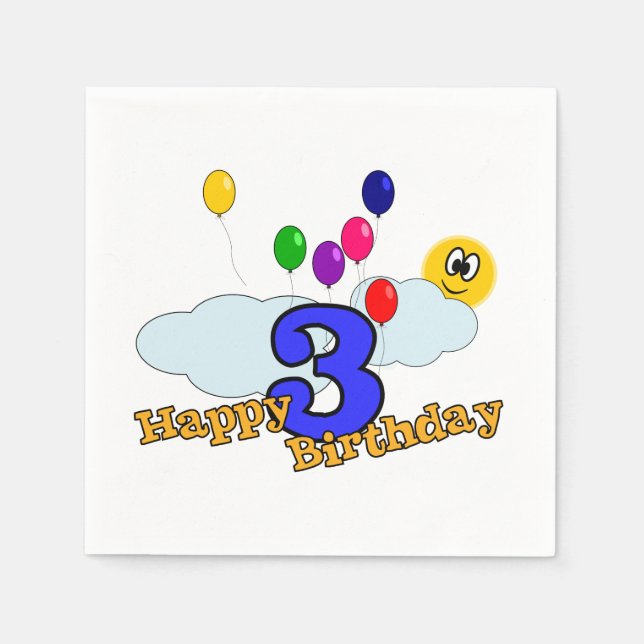 Guardanapo De Papel Feliz Aniversário (Frente)