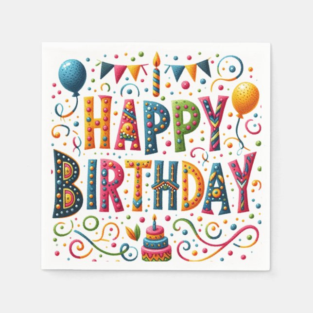 Guardanapo De Papel Feliz aniversário (Frente)