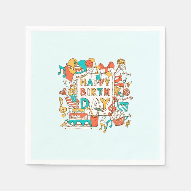 GUARDANAPO DE PAPEL FELIZ ANIVERSÁRIO (Frente)