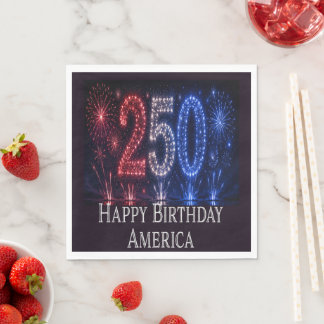 Guardanapo De Papel Feliz Aniversário América 250º Aniversário Patriót