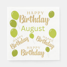 Guardanapo De Papel Feliz aniversário aniversários de agosto Papanicol