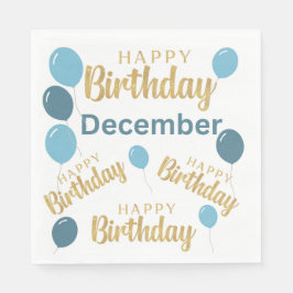 Guardanapo De Papel Feliz aniversário aniversários de dezembro Papanic