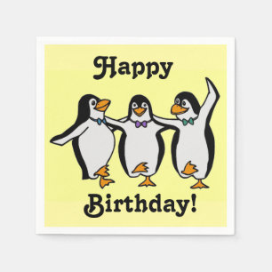 Guardanapo De Papel Feliz aniversário aos Pinguins da Dança!