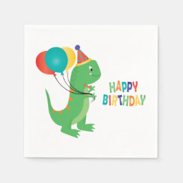 Guardanapo De Papel Feliz aniversário Balões de Dinossauro