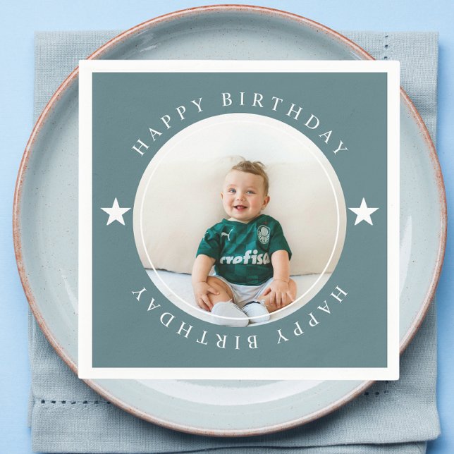 Guardanapo De Papel Feliz Aniversário Com Foto (Criador carregado)