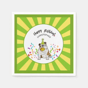 Guardanapo De Papel Feliz aniversario com seu partido do amigo do cão