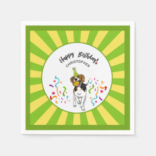Guardanapo De Papel Feliz aniversario com seu partido do amigo do cão