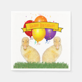 Guardanapo De Papel Feliz Aniversário da Criança - Balões Amarelos