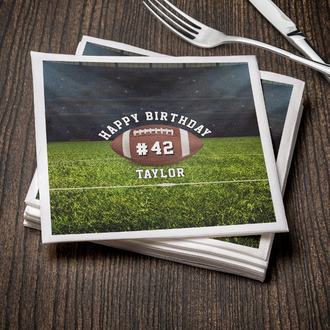 Guardanapo De Papel Feliz Aniversário da Equipe de Futebol (Football Field Team Number Sports Happy Birthday Napkins
)